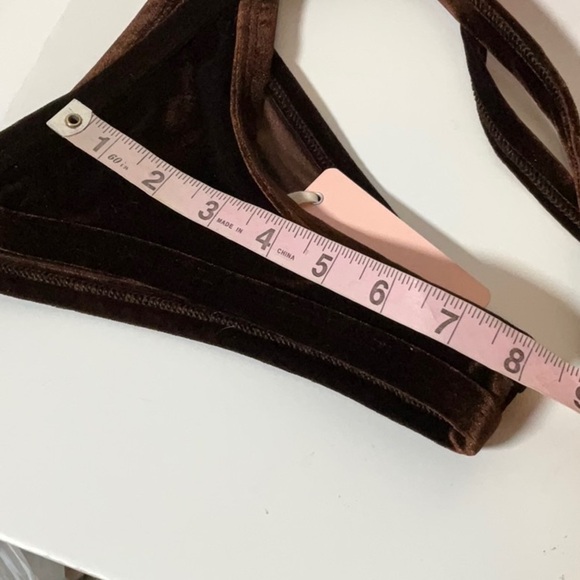 Chloe Rose sun soaked micro in brown velvet string bikini bottoms Large nwt boho - Picture 8 of 8